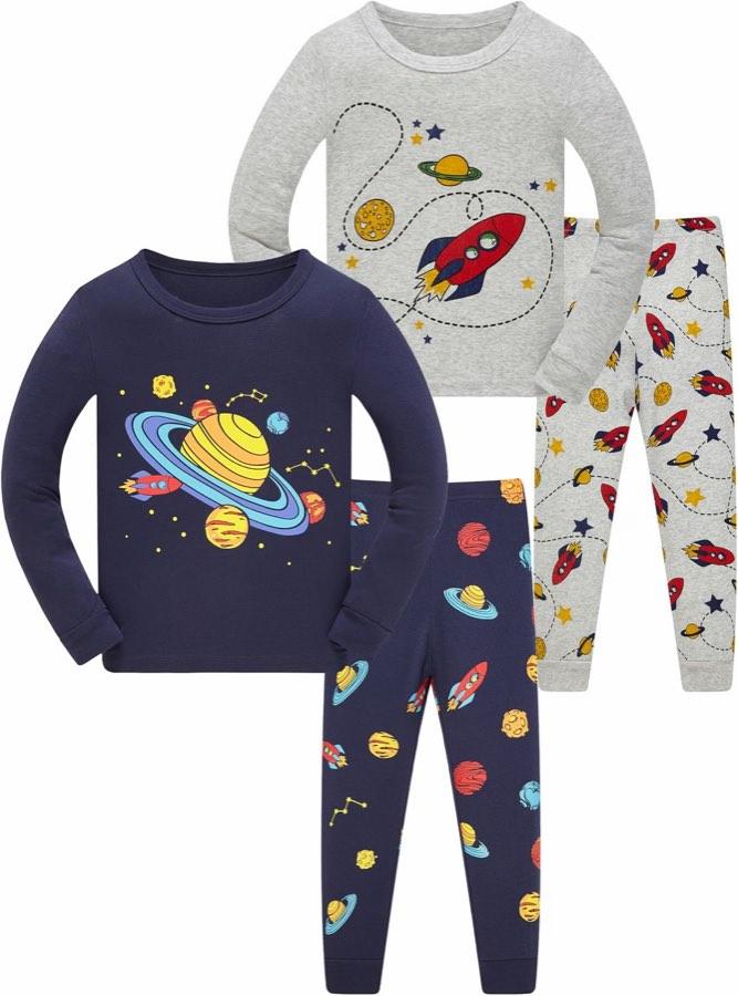 SOIBEEN Jungen-Pyjama Dinosaurier, 4-teilig