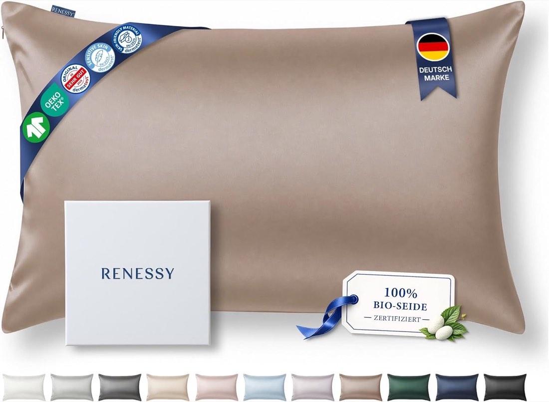 RENESSY RENESSY Seidenbezug 40×80, Taupe