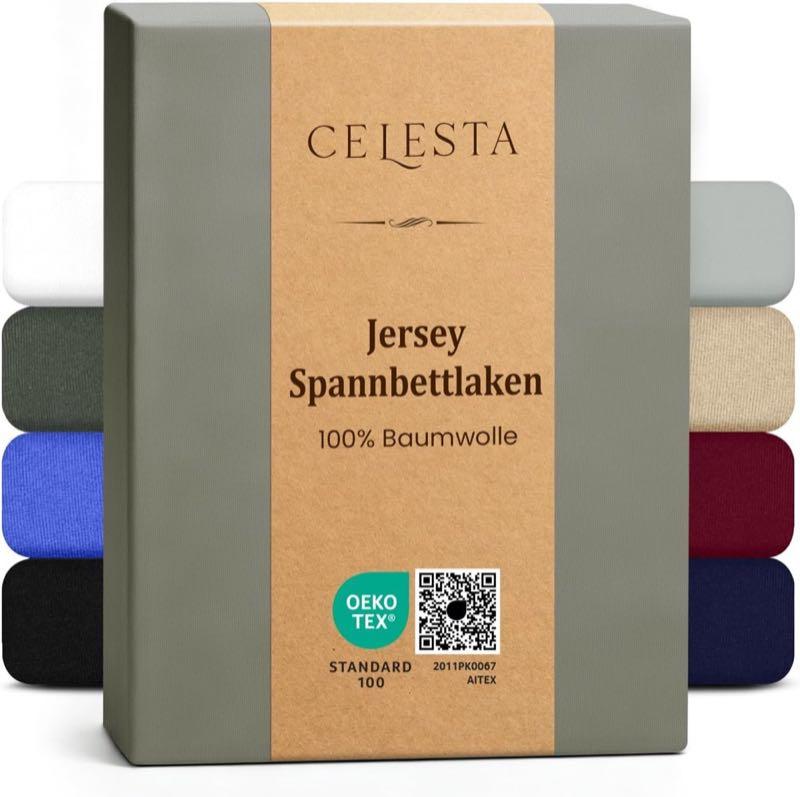 CELESTA Spannbettlaken 200x200cm 100% Baumwolle, Oeko-TEX Zertifiziert