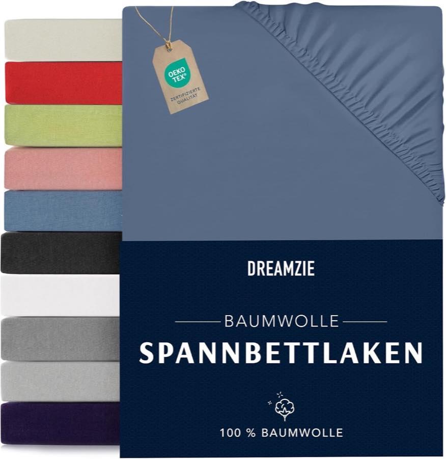 Dreamzie Jersey Spannbettlaken 90×200 Blau