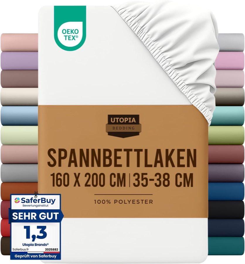 Utopia Bedding Mikrofaser 160 × 200 cm Weiß