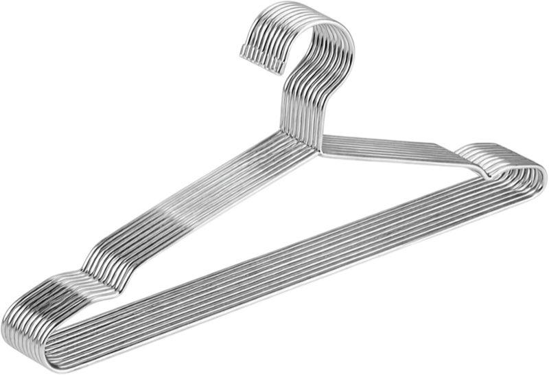 Edelstahl-Kleiderbügel, 10 Stück, Silber