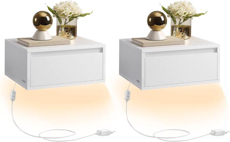 VASAGLE LED-Nachttisch 2er-Set
