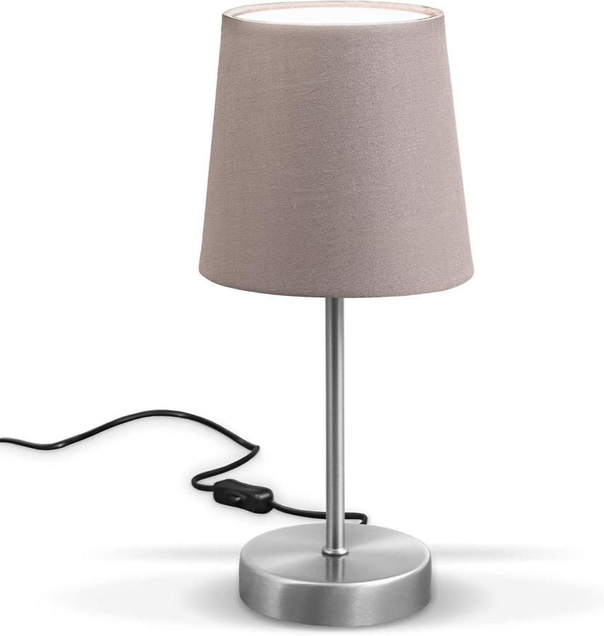 B.K.Licht Stoffschirm Taupe, Kabelschalter