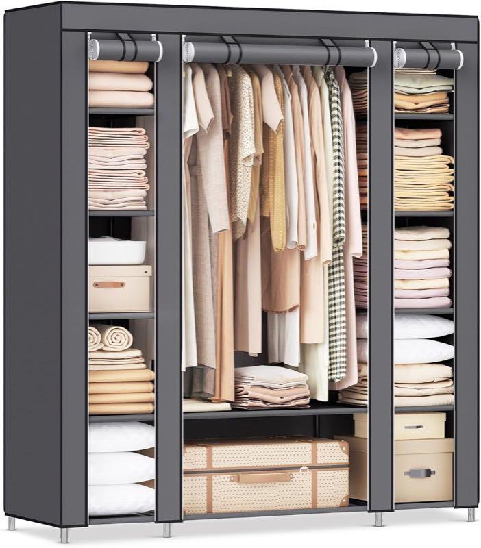 SONGMICS Faltschrank Grau