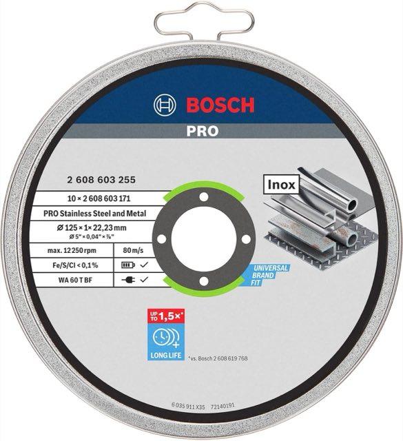 Trennscheibe – Testsieger Bosch Professional 10× Trennscheibe Standard for Inox Rapido, 125 mm