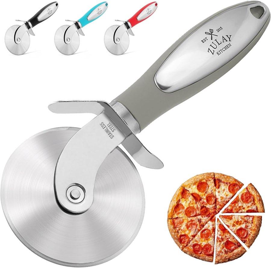 Zulay Kitchen Pizzaschneider-Rad Grau