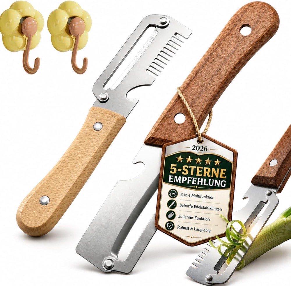 Generic 3-in-1 Sparschäler Holzgriff 2PCS