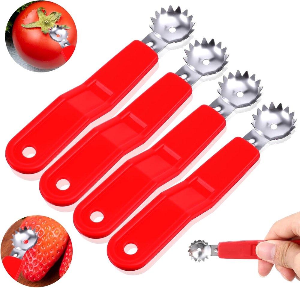 HaiFafafaing 4er Tomaten-/Erdbeer-Entkerner