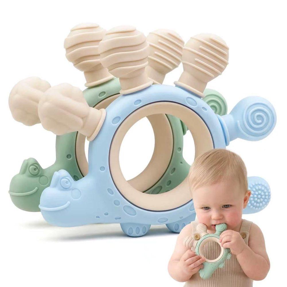 ETETOO Baby Beißring Silikon, Dinosaurier