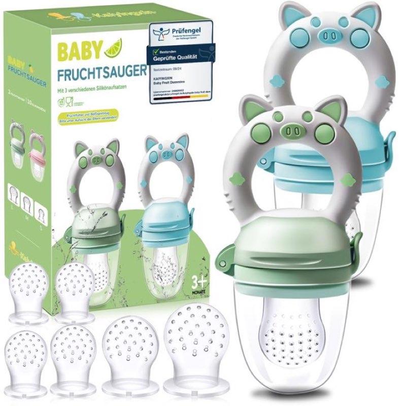 2 Stück Fruchtsauger Baby ab 3 Monate - Schnuller Obstschnuller für Babys