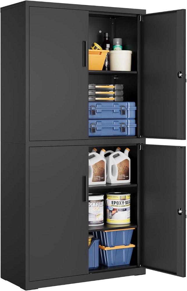 SONGMICS Aktenschrank, 4 Türen, 5 Ebenen