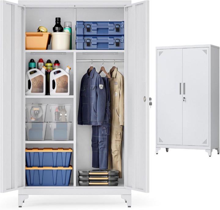 SONGMICS Mehrzweckschrank, 2 Türen, mattgrau