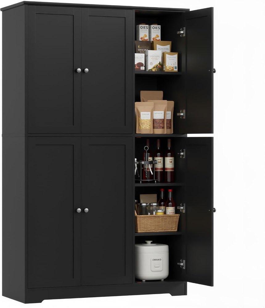 FirFurd Mehrzweckschrank, 6 Türen, schwarz