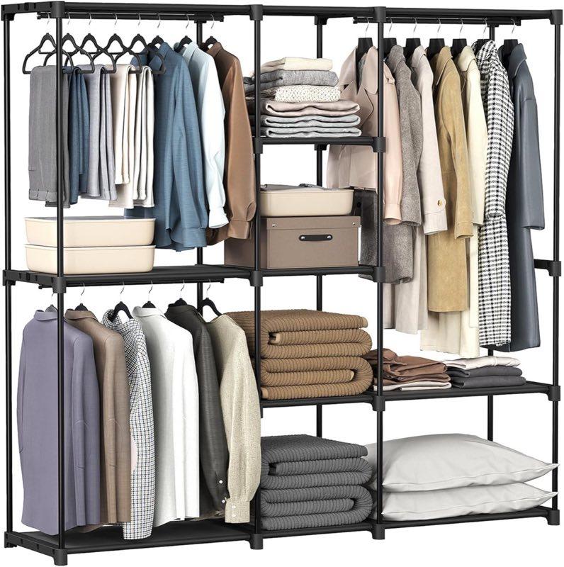SONGMICS Kleiderschrank mit 2 Hängefächern, 182 × 43 × 182 cm