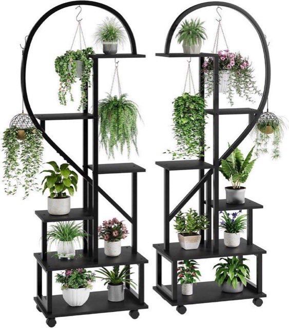 OPULENTHOME Herz-Pflanzenregal, 2er