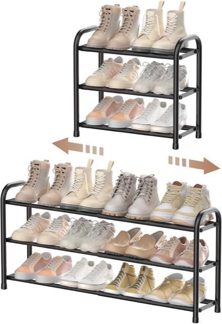 ENJOYBASICS Schuhregal, 3 Ebenen, schwarz
