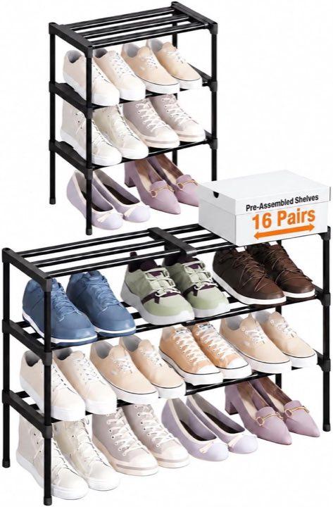 Lifewit Ausziehbares Schuhregal, 3 Ebenen