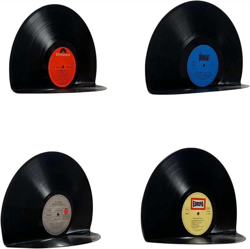 Vinyl-Wandablage 4er-Set Schwarz