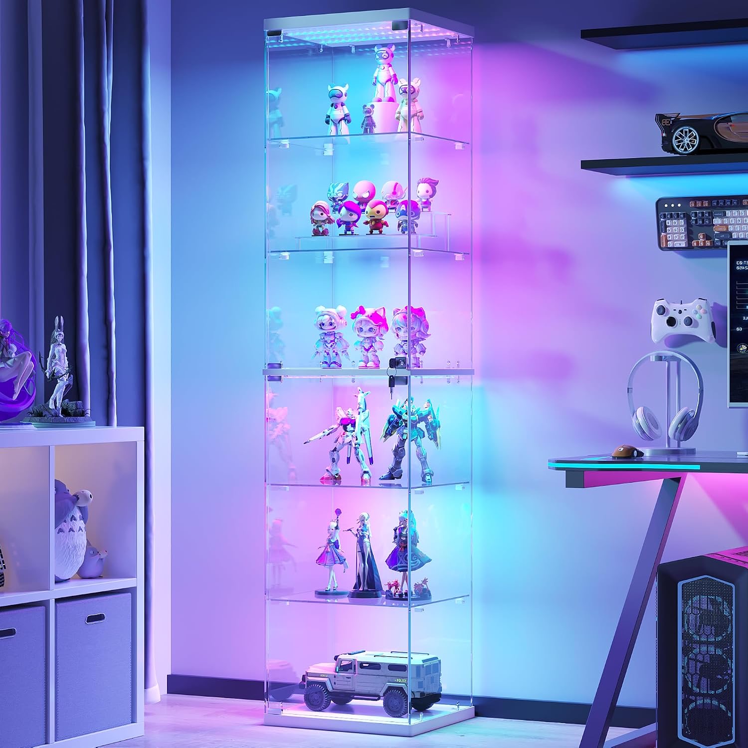 FREDEES LED Glasvitrine mit RGB