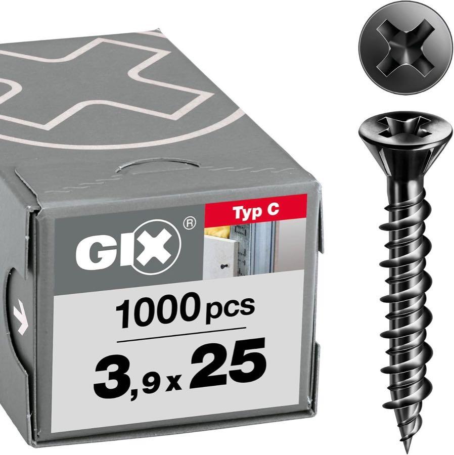 Gipsfaserplattenschrauben – Testsieger SPAX GIX-C 3,9×25 mm, 1000 Stk.
