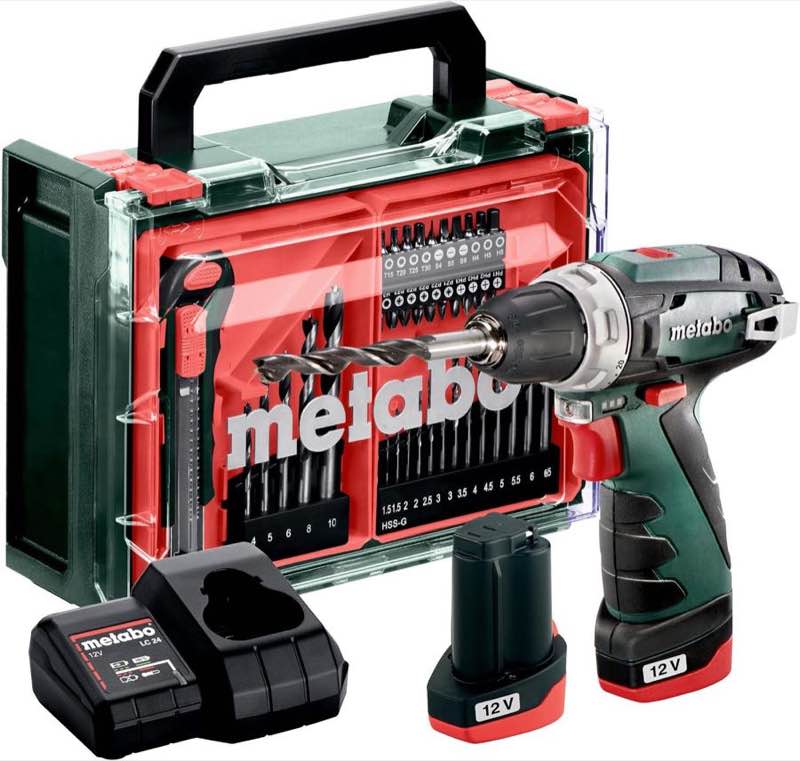 Metabo Akkuschrauber – Testsieger metabo PowerMaxx BS Basic Set 12 V (600080710)