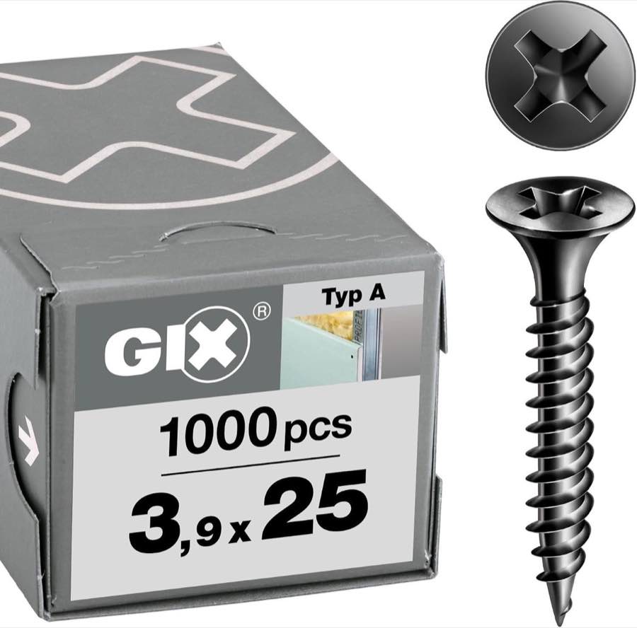 Schnellbauschrauben – Testsieger SPAX GIX-A 3,9×25 mm, 1000 Stk.
