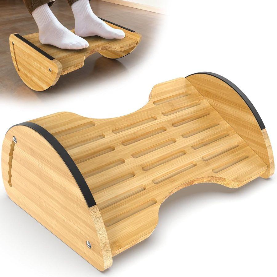 FOXHIVE Bambus-Fußstütze, 6 Höhen, 2-in-1