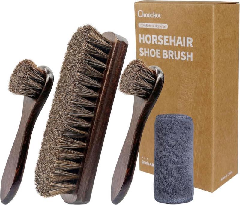 Choochoc 4tlg Rosshaar Schuhpflege-Set