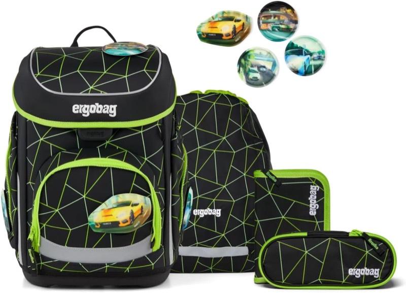 ergobag Schulranzen-Set cubo Set CyBär Race - Schwarz
