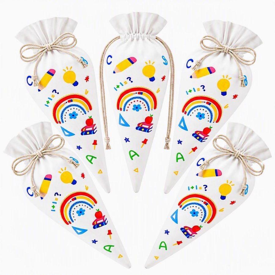 5er Set Einschulung Geschenk Jungen Mädchen, Klein Schultüte Jungen