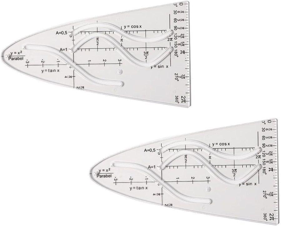 beejune Parabelschablone 2 Stück, Cosinus und Tangens