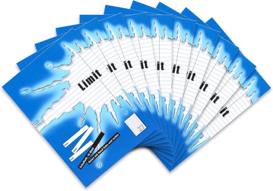 Limit Limit Schulheft A4, Lineatur 27, liniert mit Doppelrand, 16 Blatt, 10 Stück