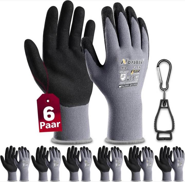 Montagehandschuhe – Testsieger Nopaben Nitril Montagehandschuhe 9/L