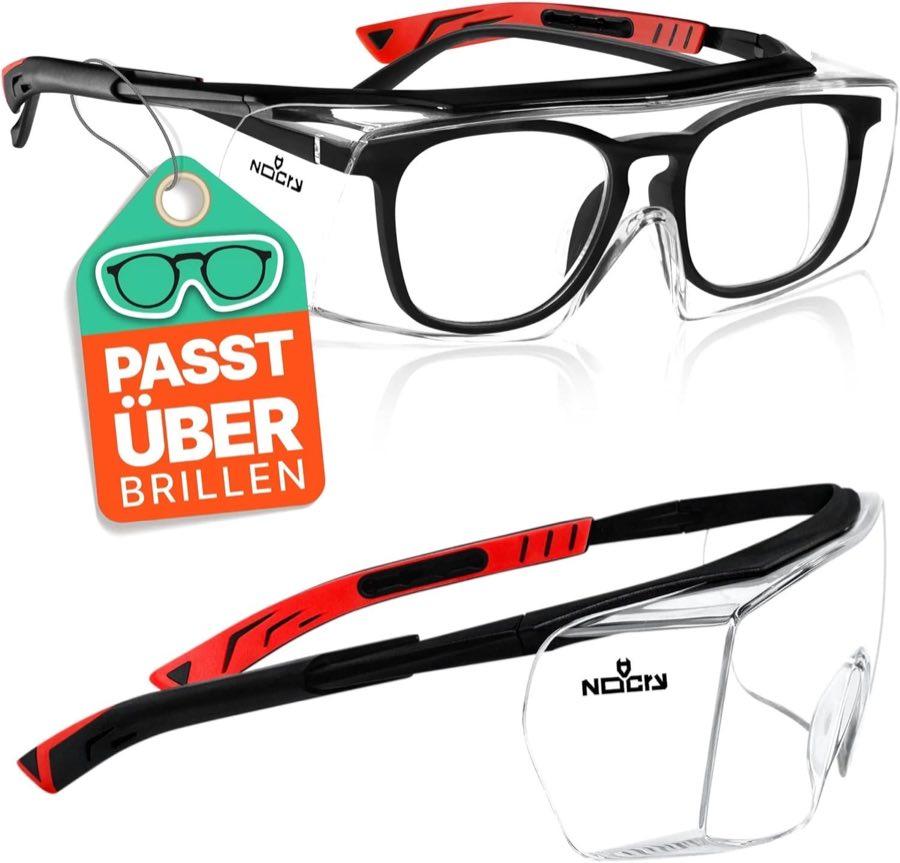 Schutzbrille für Brillenträger – Testsieger NoCry OverSpecs schwarz-rot