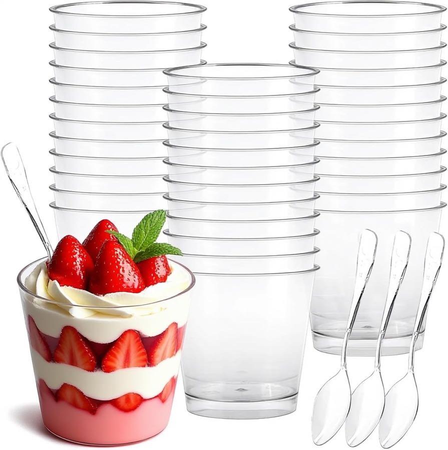 Viapriod 50×200 ml ABS-Dessertschalen mit Löffeln