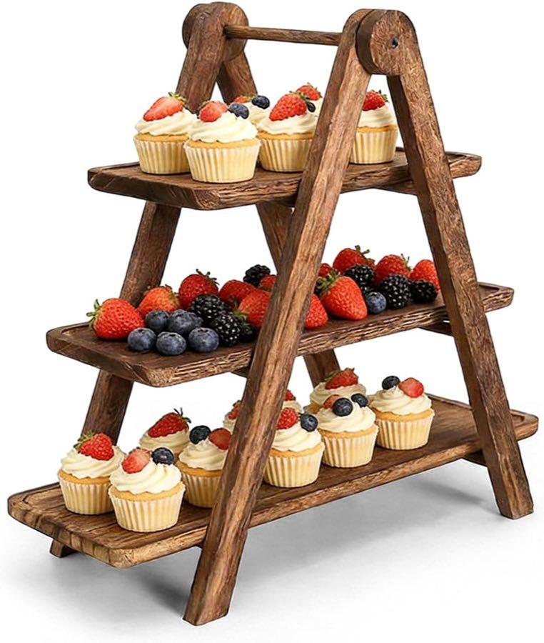 XJJAUGKLY Holz Etagere rechteckig faltbar