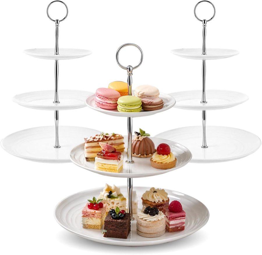 Qnbonrich 3er-Set Etagere weiß H33
