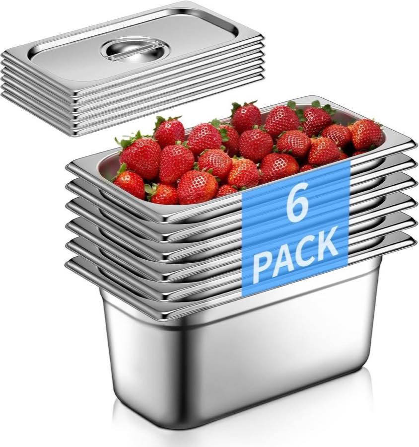 FOHERE GN 1/3 Set 6 Stück mit Deckel