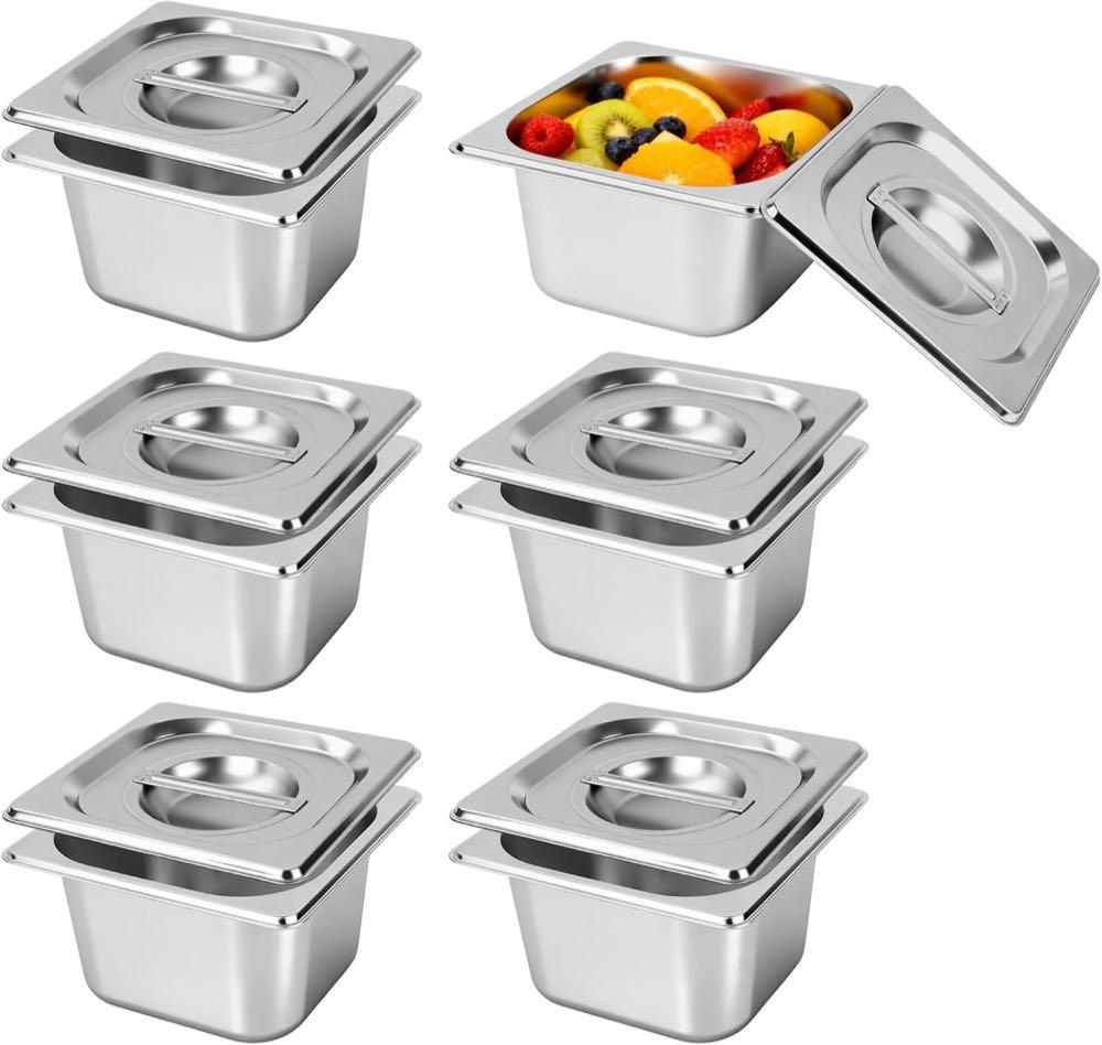JAOGAUS GN 1/6 Set 6 Stück mit Deckel
