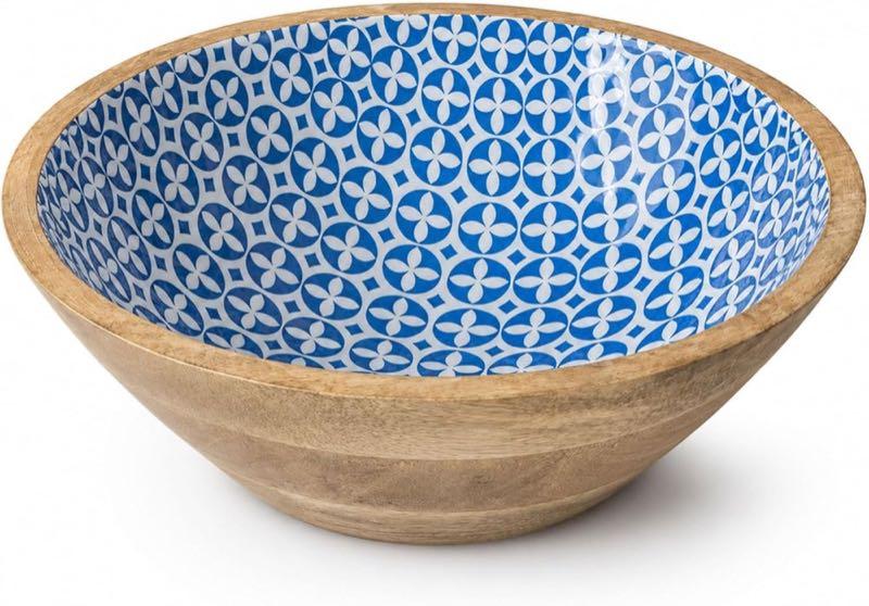 Decorasian Mangoholz-Schale mit Emaille 30 cm