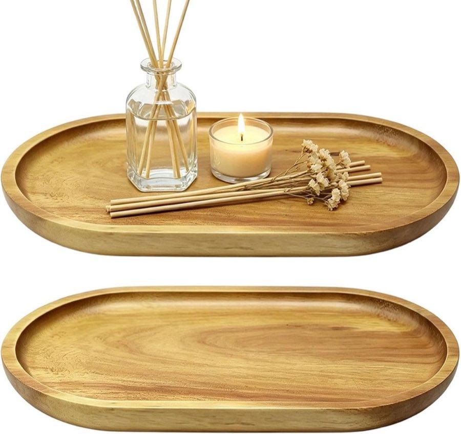 PHMING Oval Akazien-Holztablett 2er