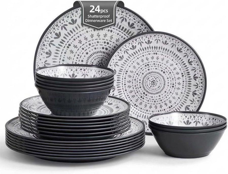 La Joventino Melamin-Set 24-teilig für 8 Personen Grau