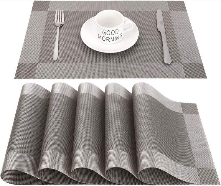 CHAOCHI PVC Platzset Grau 6er 45×30 cm