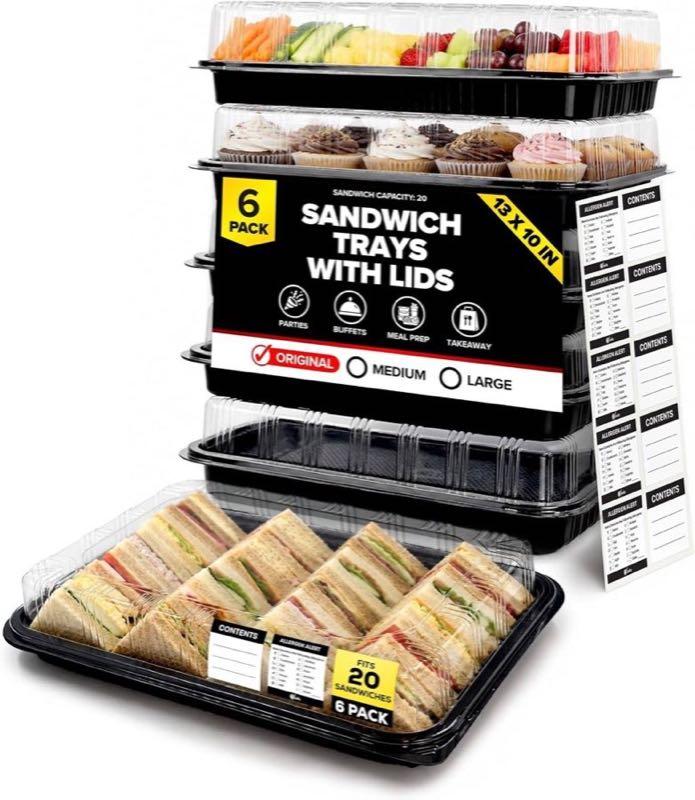 ebake 6er Buffet-Tabletts mit Deckel 34×24