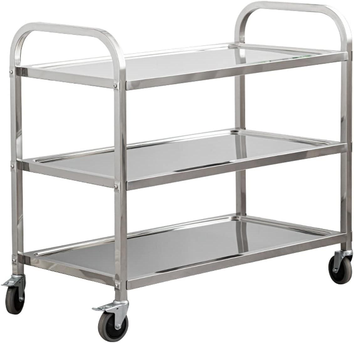 uyoyous Edelstahl-Servierwagen 75×40