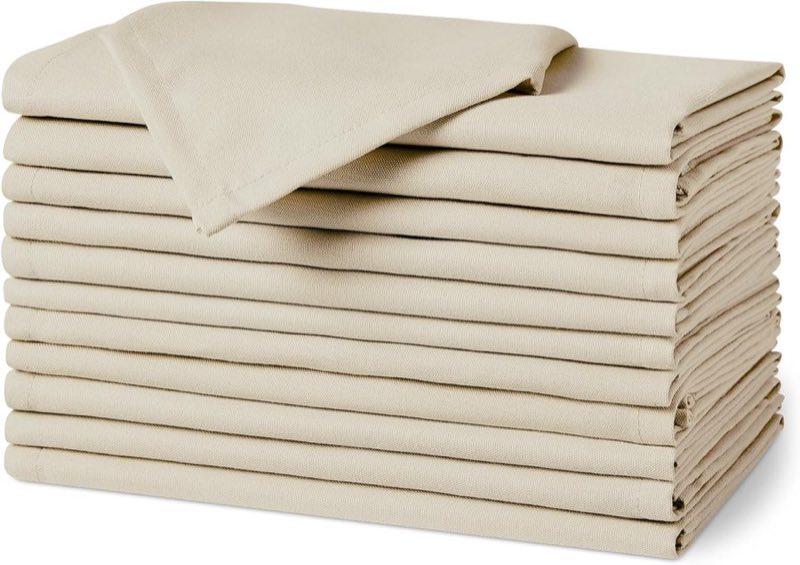 Amazon Basics Stoffservietten 12er Beige Polyester