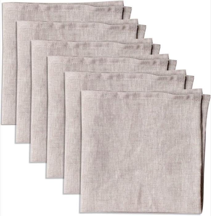 linendo Leinenservietten Beige 6er 38×38 cm