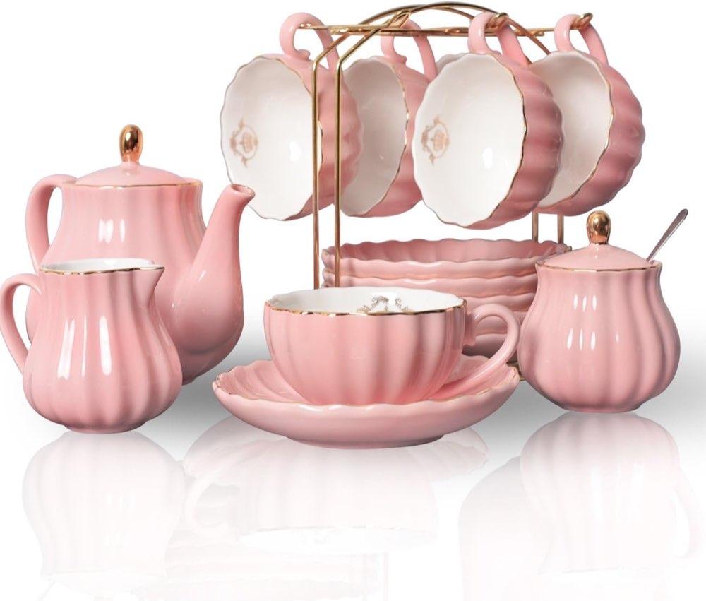 Sweejar Home 22-tlg. Teeservice Rose für 6 Personen
