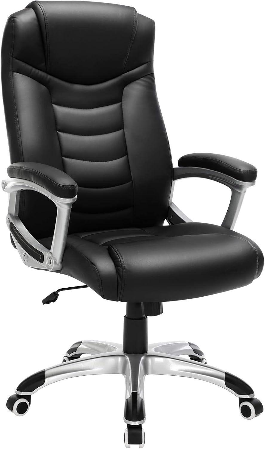 SONGMICS Chefsessel OBG21B, Kunstleder, schwarz